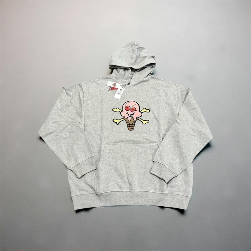 ICECREAM Billionaire Boys Club "Cones" Hoodie Heather Gray Men's Size 2XL NWT